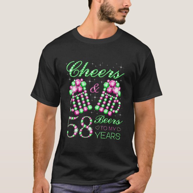 Camiseta Saúde E Cerveja Aos Meus 58 Anos 58 Anos De Aniver (Frente)