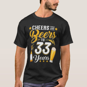 Camiseta Saúde E Cervejas A 33 Anos Engraçado 33º Aniversár