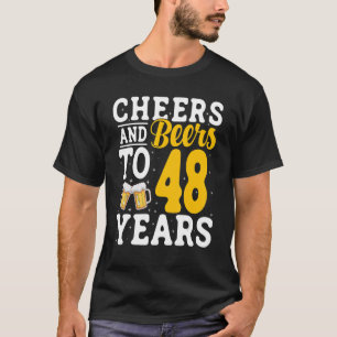 Camiseta Saúde e Cervejas A 48 Anos De Bebendo De 48 Anos
