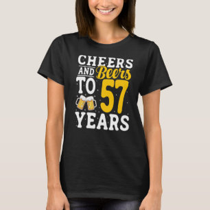 Camiseta Saúde e Cervejas A 57 anos Antes do Bebendo 57 ano