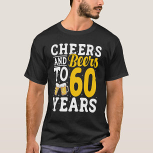 Camiseta Saúde e Cervejas A 60 anos Cerveja Bebendo 60 anos