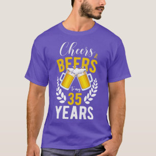 Camiseta Saúde e Cervejas aos meus 35 anos 35 anos de prese