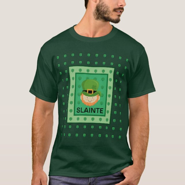 Camiseta Saúde Leprechaun e trevos (Frente)