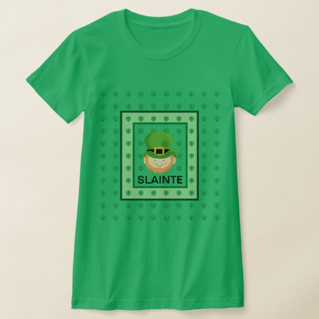 Camiseta Saúde Leprechaun e trevos (Postura )