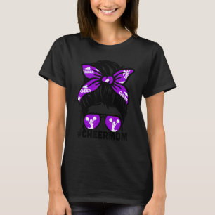 Camiseta Saúde Mãe Puple Megaphone Cheerhead Mãe