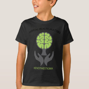 Camiseta Saúde mental acabe com a conscientização do estigm