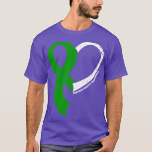 Camiseta Saúde Mental Consciência Esperança Amor Fita Coraç