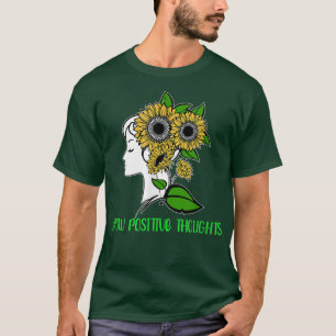 Camiseta Saúde Mental Cresce Pensamentos Positivos Sunflo M