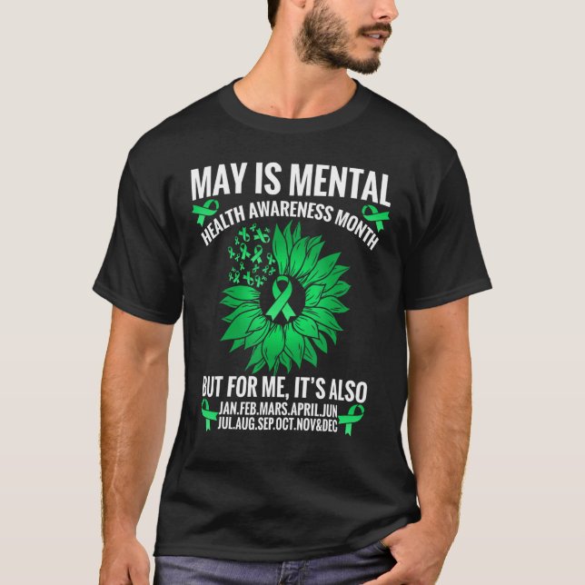 Camiseta Saúde Mental De Girassol Para Maio (Frente)