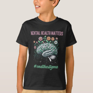 Camiseta Saúde Mental E Consciência Da Doença Cerebral Huma