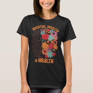 Camiseta Saúde Mental É Luta Contra Flores Cérebro