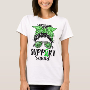 Camiseta Saúde Mental Esquadrão Mês Mensagem Bun Woma