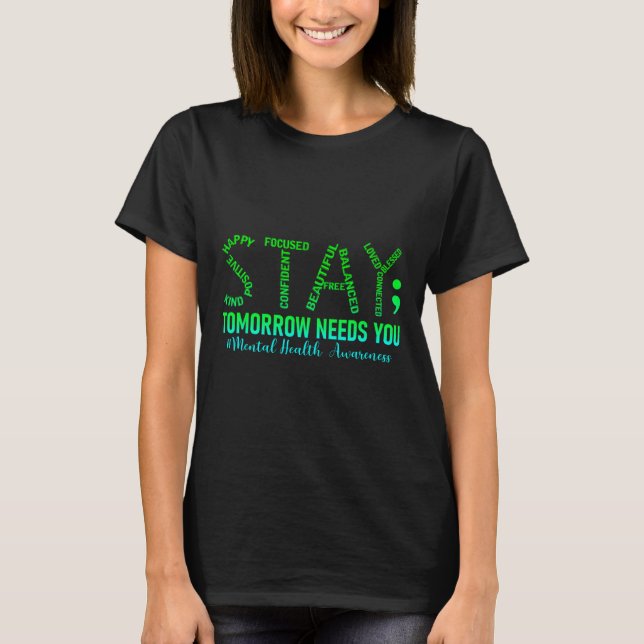 Camiseta Saúde Mental Ficar Amanhã Precisa De Conhecimento (Frente)