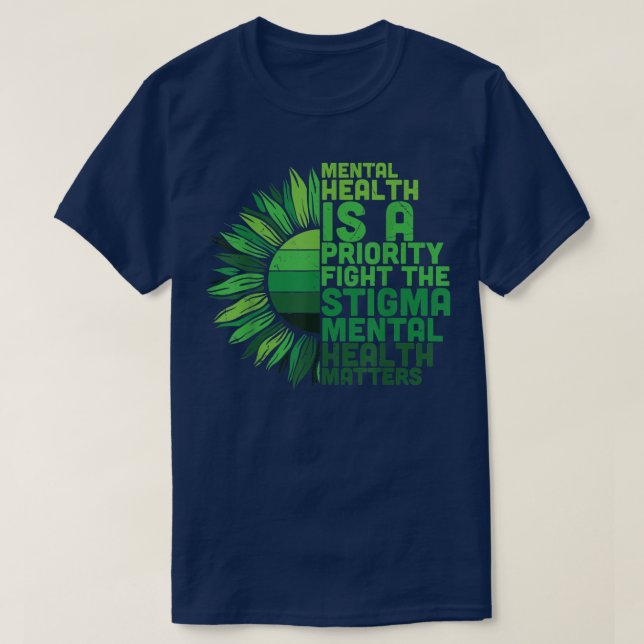 Camiseta Saúde mental Girassol (Frente do Design)