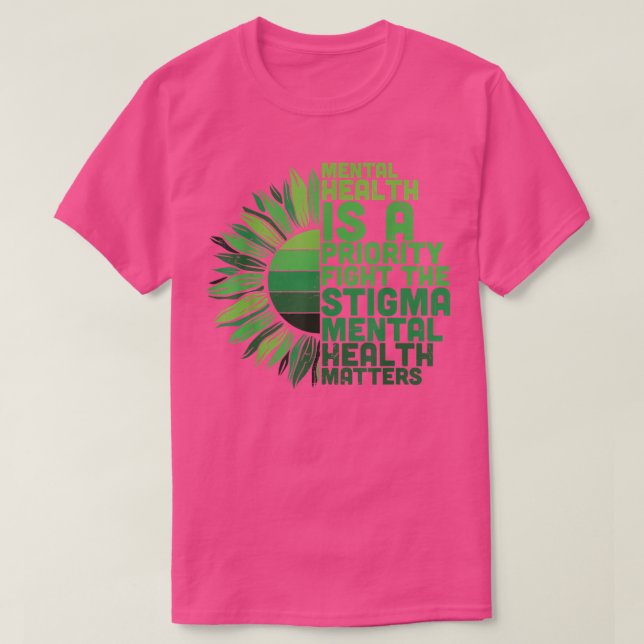 Camiseta Saúde mental Girassol 5408 (Frente do Design)