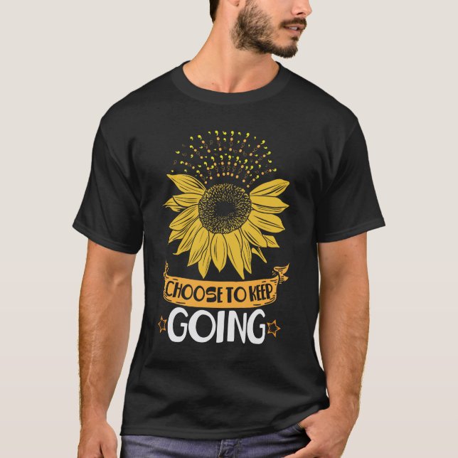 Camiseta Saúde Mental Girassol Escolhe Continuar Indo (Frente)