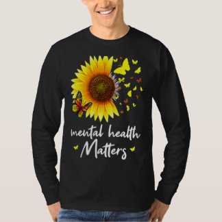 Camiseta Saúde mental Importa Borboleta Dourada Mental H