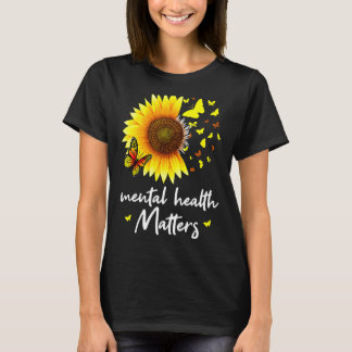 Camiseta Saúde mental Importa Borboleta Dourada Mental H