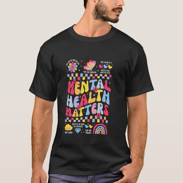 Camiseta Saúde Mental Importa Você É Suficiente Continue (Frente)