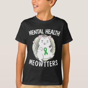Camiseta Saúde mental masculina meowtters amante de gatos t