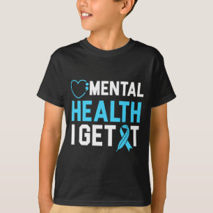 Camiseta Saúde mental masculina obter conscientização sobre