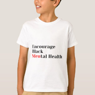 Camiseta Saúde mental negra Sensibilização para a saúde men