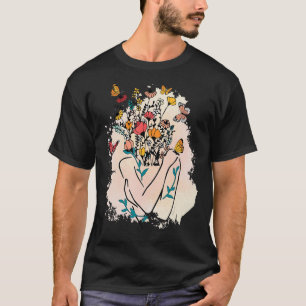 Camiseta Saúde Mental O Cérebro Humano Floral É Gentil