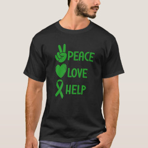 Camiseta Saúde Mental Sensibilização Paz Amor Ajuda a Bíbli