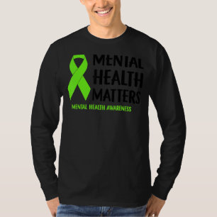 Camiseta Saúde Mental Significa Saúde Mental Verde Ribon