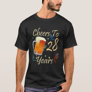 Camiseta Saúde Para 28 Anos 28ª Cerveja Festa de aniversári