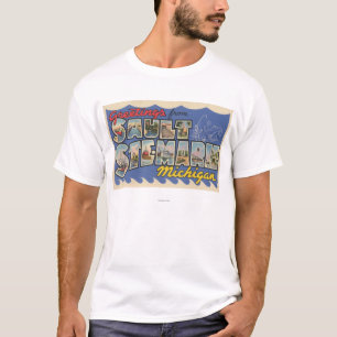 Camiseta Sault Ste. Marie, Michigan - grande letra