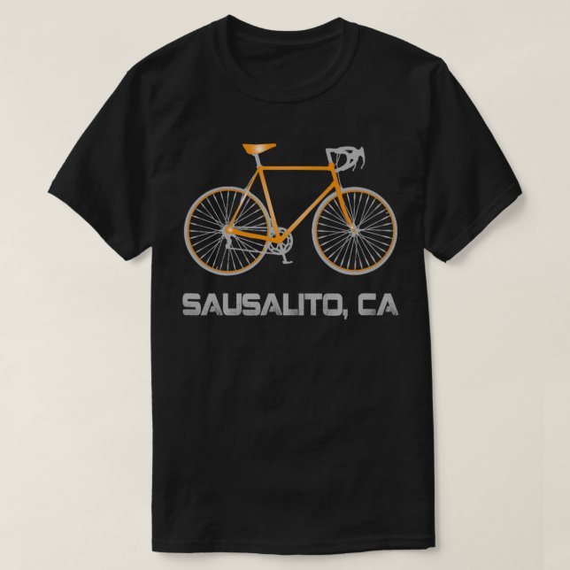 Camiseta Sausalito CA Bike Cyclist (Frente do Design)