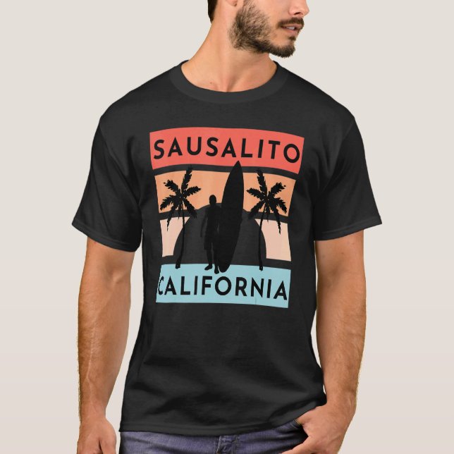 Camiseta Sausalito California Beach Surf Vacinação Vi (Frente)