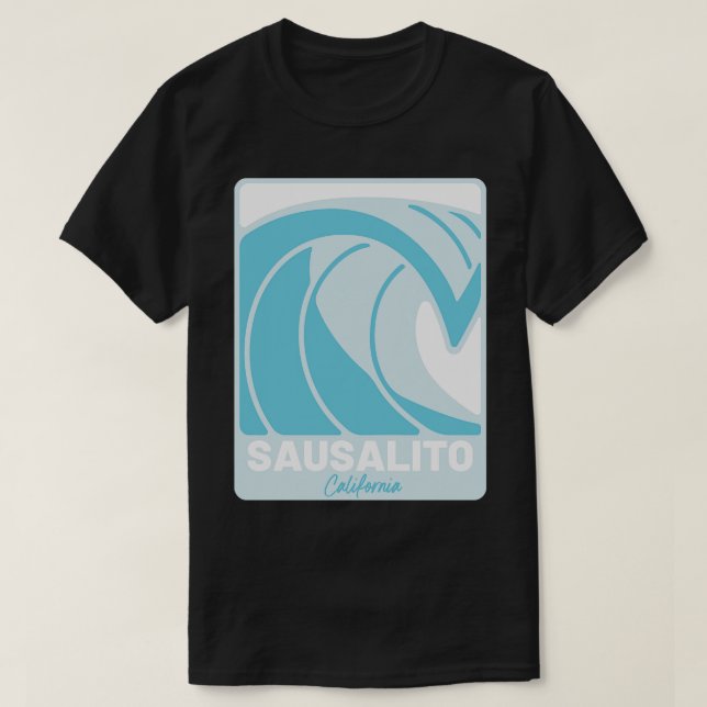 Camiseta Sausalito Praia Califórnia Oceano Pacífico CA Cras (Frente do Design)