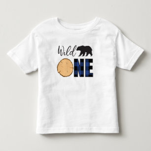 Camiseta Sauvage Um Urso Preto Xadrez Azul Aniversário de 1