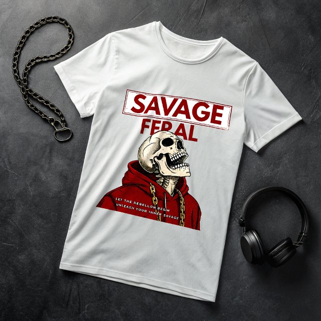 Camiseta Savage Feral – Moletom com Crânio Camiset (Criador carregado)