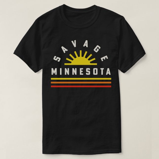 Camiseta Savage Minnesota Retro Vintage Sunshine (Frente do Design)