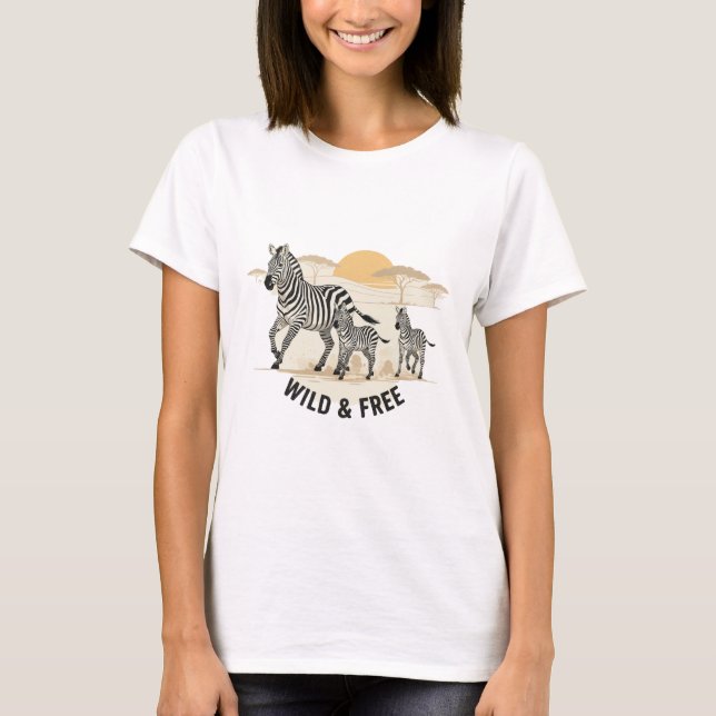 Camiseta Savanna Stride Zebra Family Tee (Frente)
