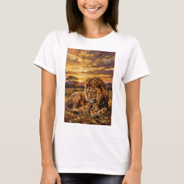 Camiseta Savannah Family Lion Art T‑Shirt Unisex 