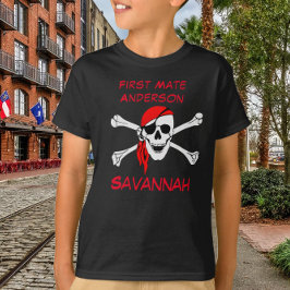 Camiseta Savannah GA Pirata Nome do Primeiro Alojado