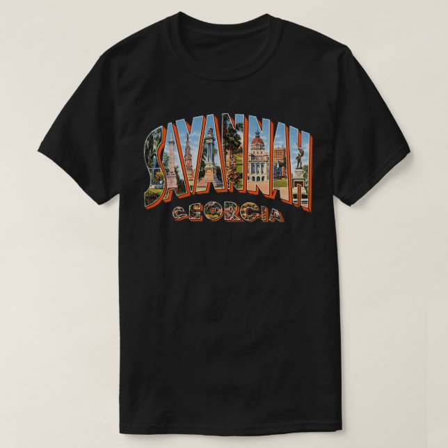 Camiseta Savannah Georgia GA Vintage Retro Souvenir (Frente do Design)