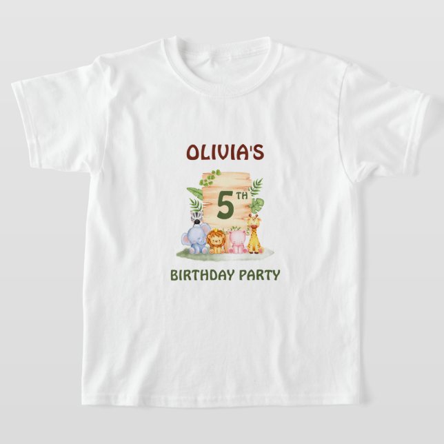 Camiseta Savannah giraffe lion hippo zebra elefante (Postura )