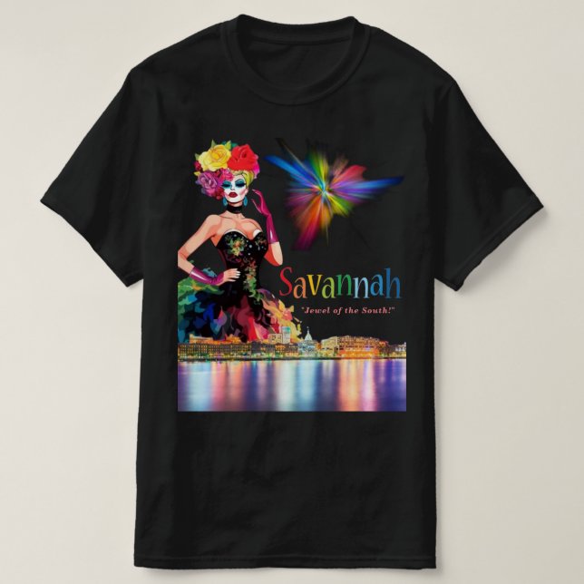 Camiseta Savannah "Joia do Sul!" Drag Queen Pride (Frente do Design)