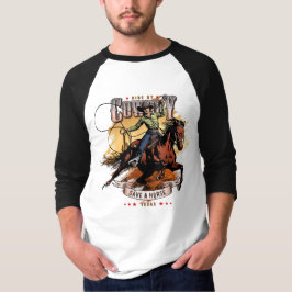 Camiseta Save A Horse; Ride A Cowboy | 3/4 Sleeve Raglan