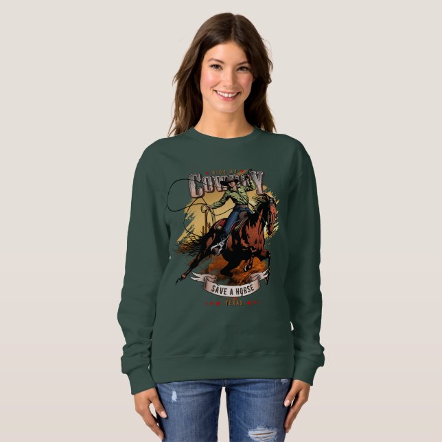 Camiseta Save A Horse; Ride A Cowboy | Women (Frente Completa)