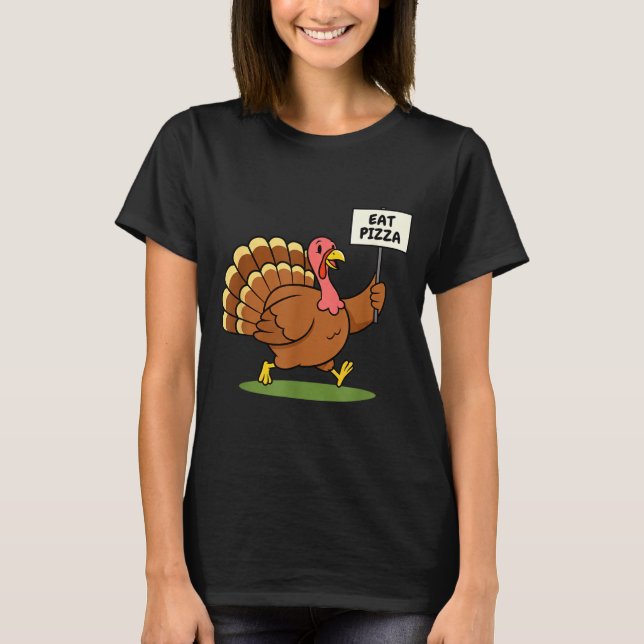 Camiseta Save A Turkey, Eat Zza Funny Thanksgiving Design F (Frente)