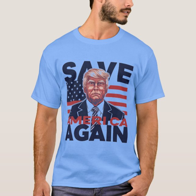 Camiseta Save America Novamente - Donald Trump 2024 (Frente)