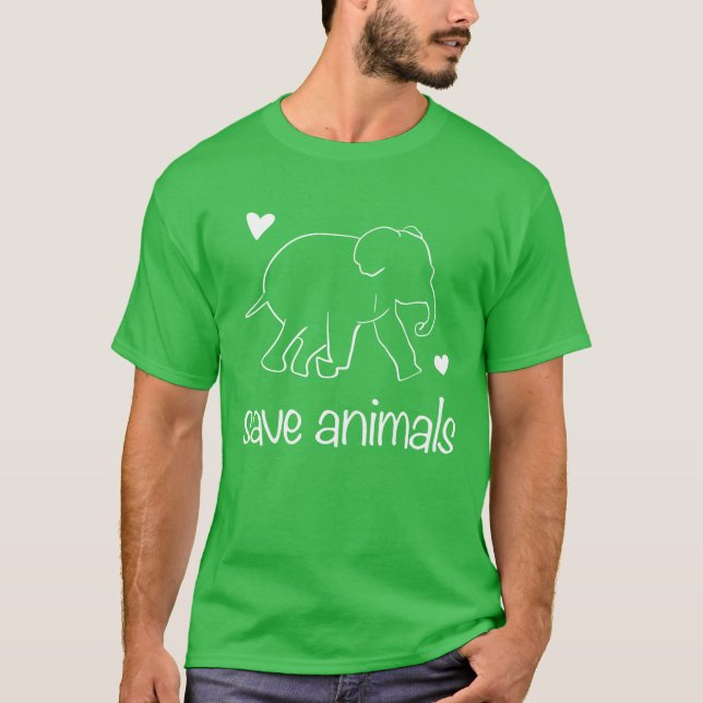 Camiseta save animals animal elephant animal rights activis (Frente)
