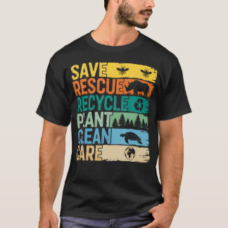Camiseta Save Bees Rescue Animals Recycle Plastic - Earth