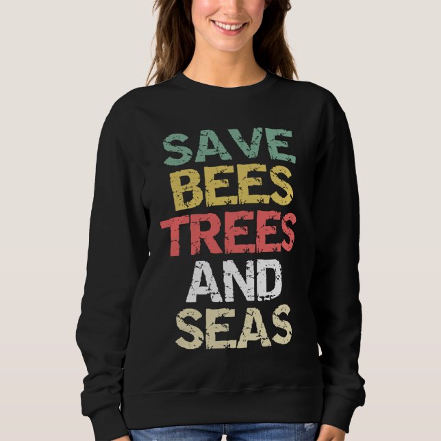 Camiseta Save Bees Trees and Seas Climate Change Environmen (Frente)